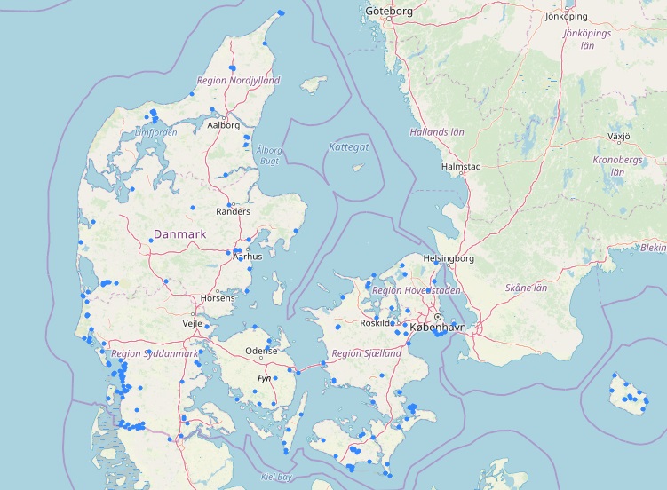 2018 12 04 2013 Solvhejre obs. steder DOFbasen af Dansk Ornitologisk Forening